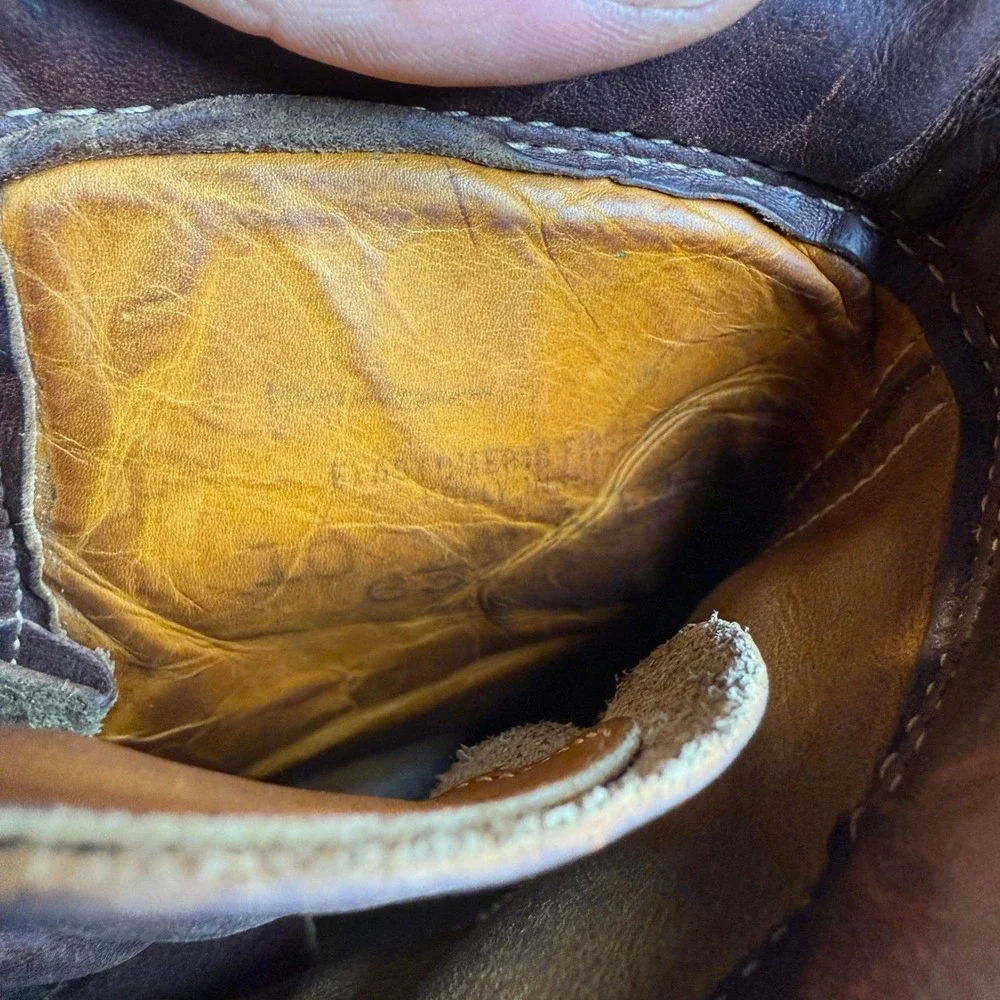 Herman Survivors Vintage Brown Leather Moc Toe‎ Vibram Work Boots Mens 10